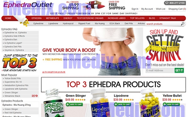EphedraOutlet.com screenshot