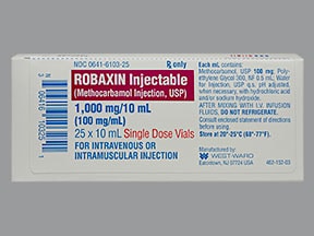 Robaxin 100 Mg/Ml Injection Solution Central Muscle Relaxants