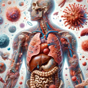 An abstract illustration of Infectious Mononucleosis